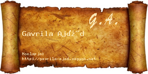 Gavrila Ajád névjegykártya